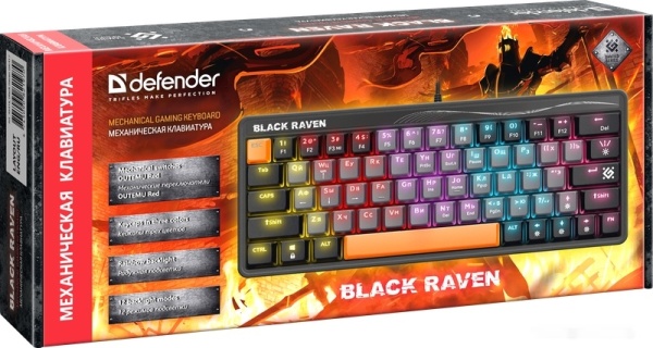 Клавиатура Defender Black Raven GK-417 Black, 45416
