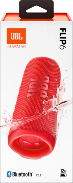 Колонка портативная JBL Flip 6 Red, JBLFLIP6RED