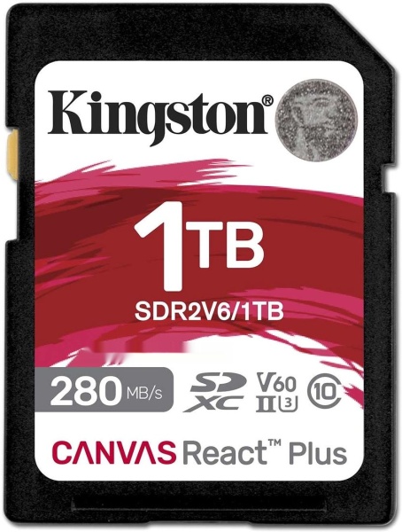 Карта памяти SD 1TB Kingston Canvas React Plus V60, SDR2V6/1TB