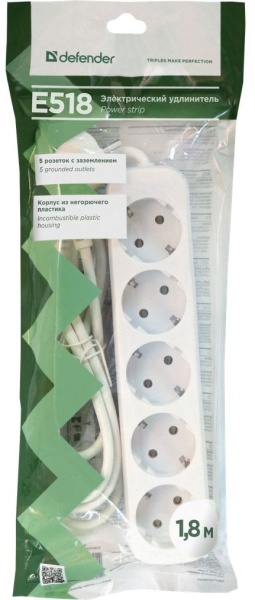 Удлинитель Defender E518 White 99229