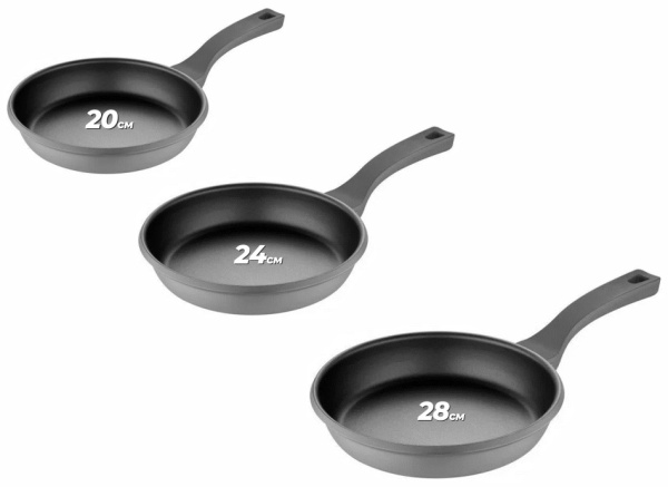 Набор сковородок Bergner Retro 20, 24, 28 см BG-30731/30732/30734-NP