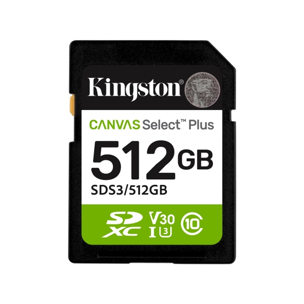 Карта памяти SDXC 512GB Kingston Canvas Select Plus, SDS3/512GB