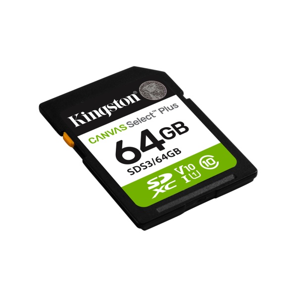 Карта памяти microSDXC 64GB Kingston Canvas Select Plus, SDS3/64GB
