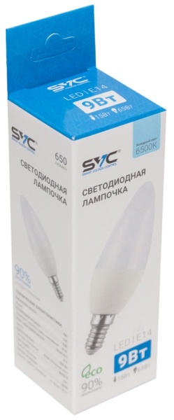 Лампочка SVC LED C35-9W-E14-6500K
