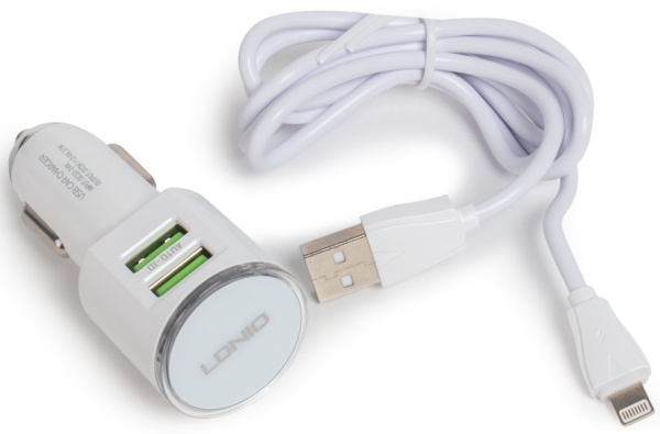 Автомобильное зарядное LDNIO DL-C29 Lightning