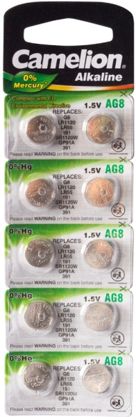 Батарейки CAMELION Alkaline AG8-BP10(0%Hg) 10 шт