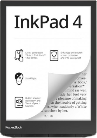 Электронная книга PocketBook InkPad 4, PB743G-U-CIS Black/Silver