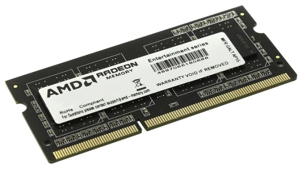 Оперативная память для ноутбука DDR3 1600/4Gb AMD R5 Entertainment, 1.5V, R534G1601S1S-U Оперативная память для ноутбука DDR3 1600/4Gb AMD R5 Entertainment, 1.5V, R534G1601S1S-U