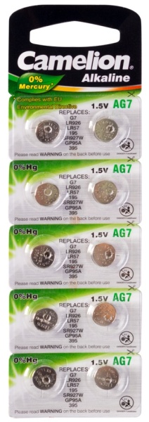 Комплект батареек Camelion Alkaline AG7-BP10(0%Hg) 10 шт