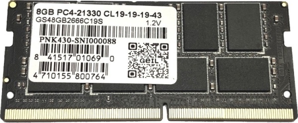 Оперативная память для ноутбука DDR4 2666/8Gb GEIL, GS48GB2666C19S, 1.2V