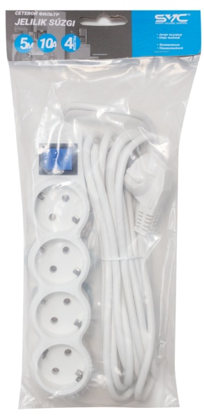 Сетевой фильтр SVC ZP4S-50M (4 розетки, 5м)