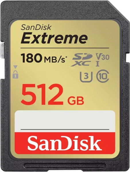 Карта памяти SDXC 512GB SanDisk Extreme, SDSDXVV-512G-GNCIN