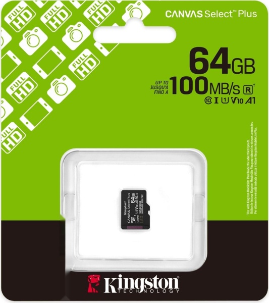 Карта памяти microSDXC 64GB Kingston Canvas Select Plus, SDCS3/64GBSP