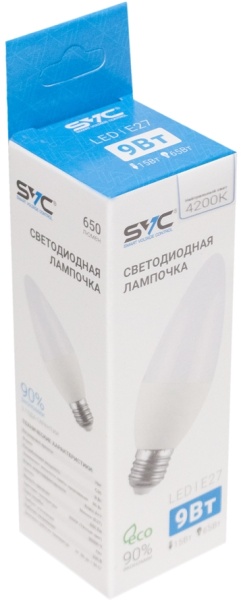 Лампочка SVC LED C35-9W-E27-4200K