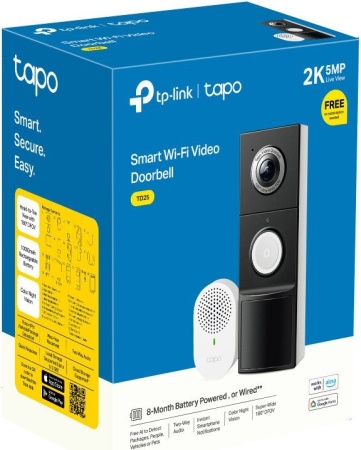 Умный дверной глазок TP-Link Tapo D235 5MP (2K)