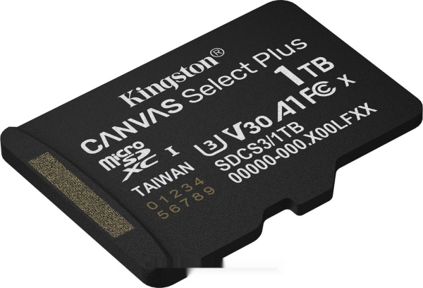 Карта памяти microSD 1TB Kingston Canvas Select Plus, SDCS3/1TBSP