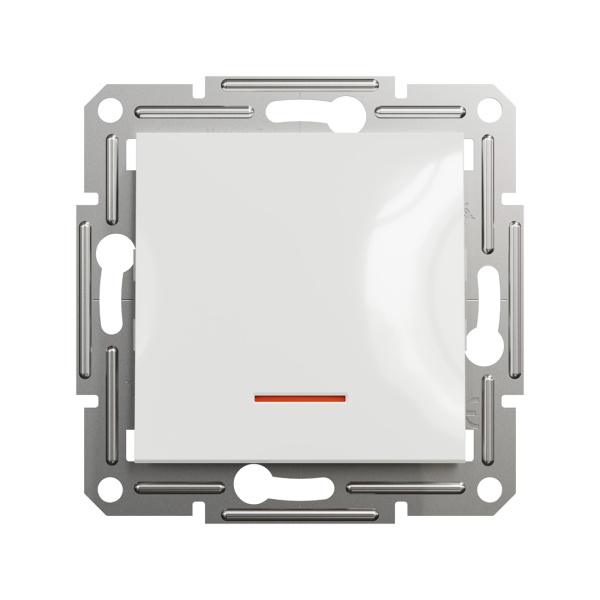 Выключатель Schneider Electric одноклавшный SE EPH1470121 Asfora 10АХ механизм с подсветкой белый