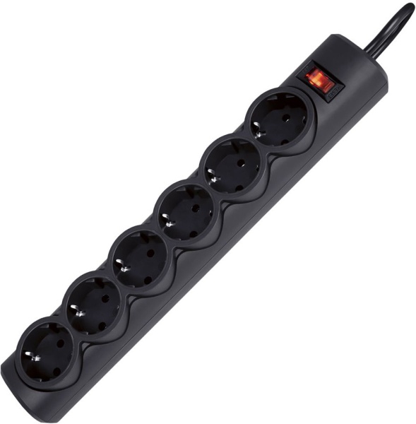 Сетевой фильтр Defender DFS 151 (6розеток 1.8m), Black