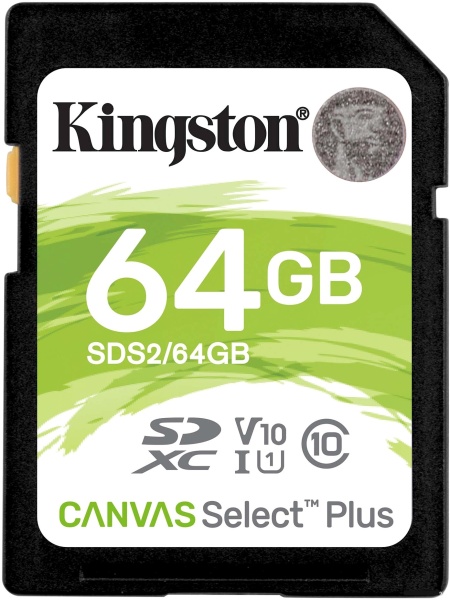 Карта памяти SD 64Gb Kingston Canvas Select Plus, SDS2/64GB