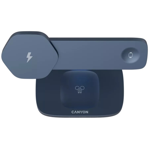 Беспроводное зарядное устройство Canyon Wireless Charging Station Hexagon 310 DarkGray/Blue, CNS-WCS310DGBL