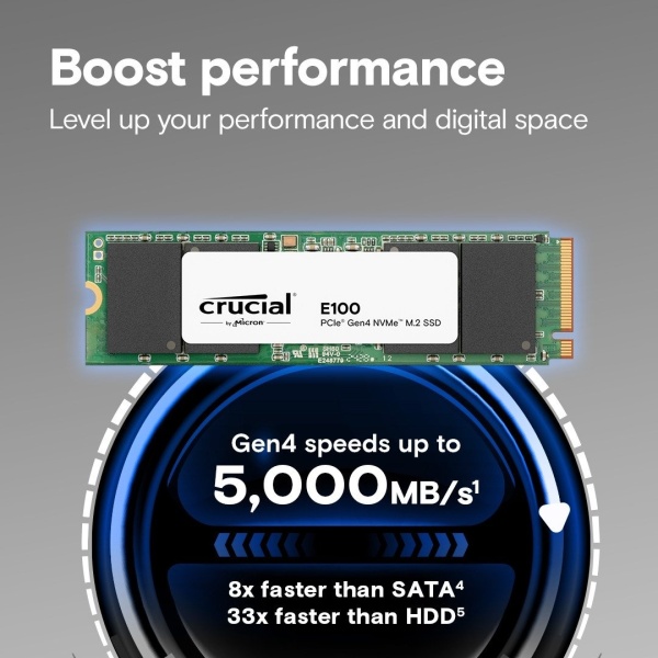 Диск SSD M.2 1TB Crucial E100, CT1000E100SSD8