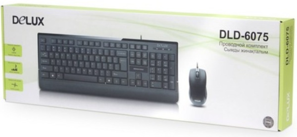 Комплект клавиатура + мышь Delux DLD-6075OUB, USB, Black