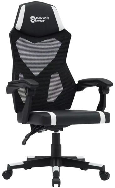Компьютерное кресло Canyon Flow Black/White, CNE-MCH01W