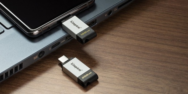 USB Flash drive 128Gb Kingston Data Traveler 80, DT80/128GB, Black/Silver, только Type-C