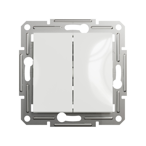 Выключатель Schneider Electric двухклавишный SE EPH0370121 Asfora механизм быстрозажим. клеммы белый