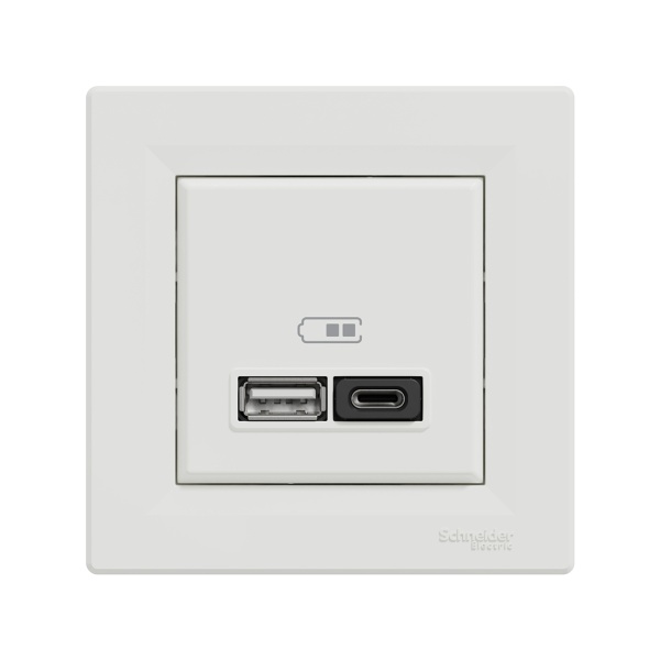 Розетка USB Schneider Electric EPH2700421 Asfora A+С 45 Вт