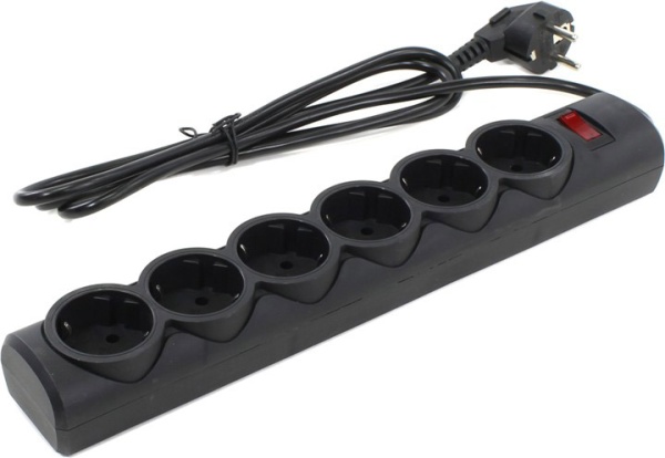 Сетевой фильтр Defender DFS 151 (6розеток 1.8m), Black