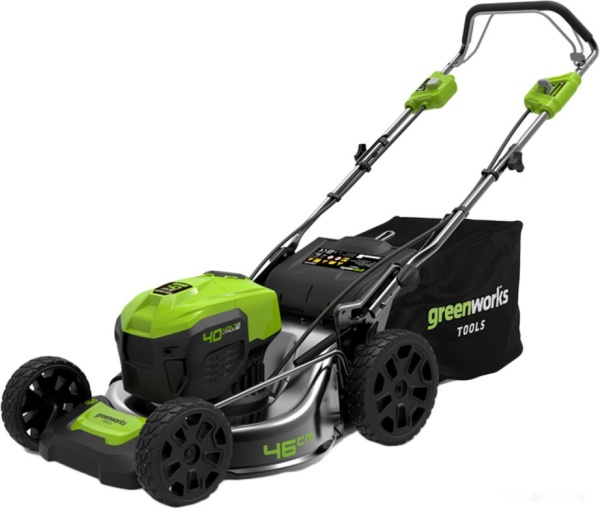 Газонокосилка аккумуляторная Greenworks GD40LM46SP 40V 46см 4Ah и ЗУ, 2506807UB