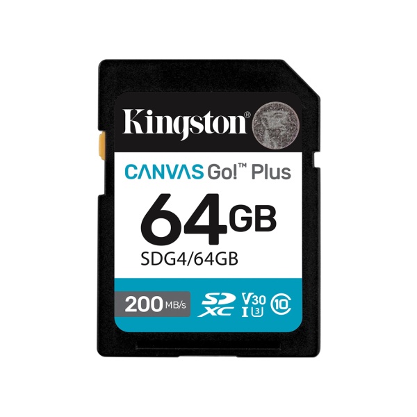 Карта памяти SD 64GB Kingston Canvas Go! Plus, SDG4/64GB