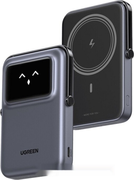 Портативное зарядное устройство Ugreen 10000mAh Mini Magnetic Robot Wls 20W(15W) USB-C Grey, PB764 45329