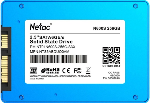 Диск SSD 2.5" 256GB Netac N600S, NT01N600S-256G-S3X
