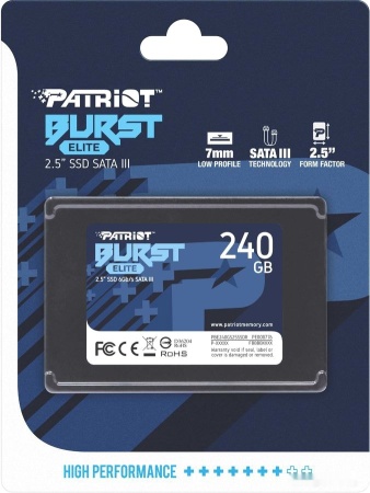 Диск SSD 2.5" 240Gb Patriot Burst Elite, PBE240GS25SSDR
