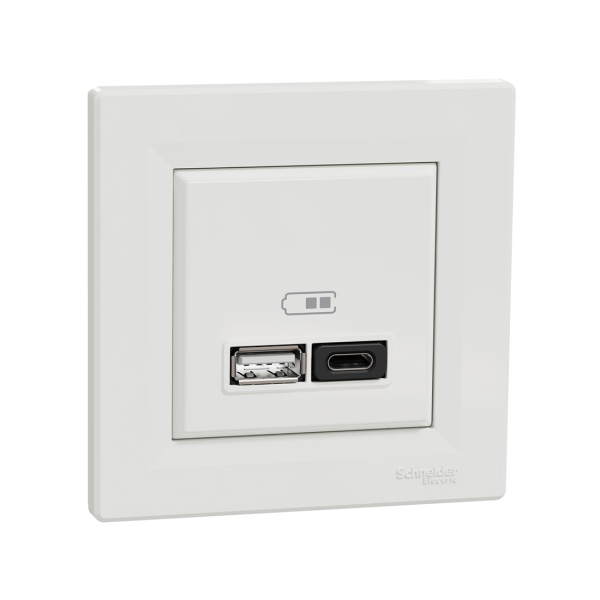 Розетка USB Schneider Electric EPH2700421 Asfora A+С 45 Вт