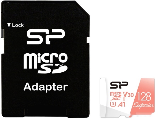 Карта памяти microSDXC 128GB Silicon Power Superior, SP128GBSTXDV3V20SP