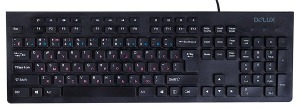 Клавиатура Delux DLK-180UB, Multimedia, USB, Black