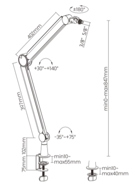 Пантограф Brateck MDS13-1