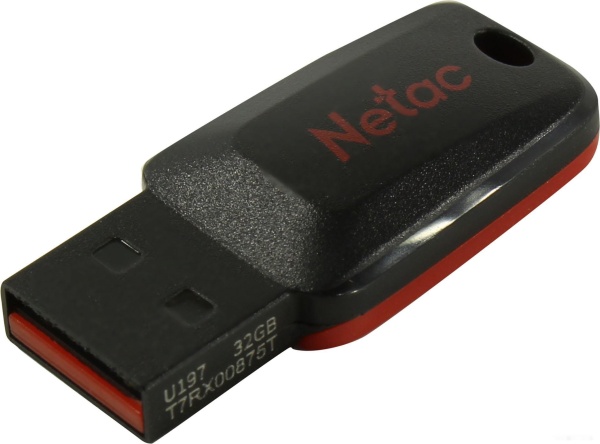 USB Flash drive 8Gb Netac U197, NT03U197N-008G-20BK, Black/Red, USB2.0