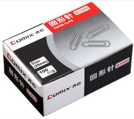 Скрепки металлические никелированные Comix B3500 29mm (100 скрепок)