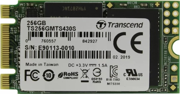Диск SSD M.2 SATA 256Gb Transcend 430S, TS256GMTS430S