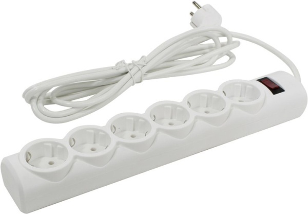 Сетевой фильтр Defender DFS 153 (6розеток 3m), White