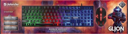 Комплект игровой клавиатура + мышь Defender Glion C-123 RU