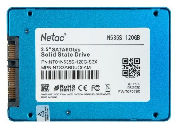 Диск SSD 2.5" 120Gb Netac N535S, NT01N535S-120G-S3X