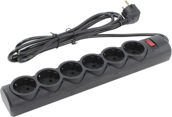 Сетевой фильтр Defender DFS 153 (6розеток 3m), Black