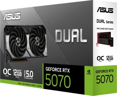 Видеокарта ASUS Dual RTX 5070 12GB GDDR7 OC Edition, DUAL-RTX5070-O12G