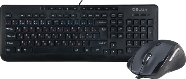 Комплект клавиатура + мышь Delux DLD-6220OUB, USB, Black