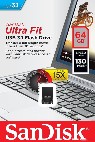 USB Flash drive 64GB SanDisk Ultra Fit USB3.1, SDCZ430-064G-G46